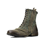 Groene camouflage heren hoge laarzen met rits en veters