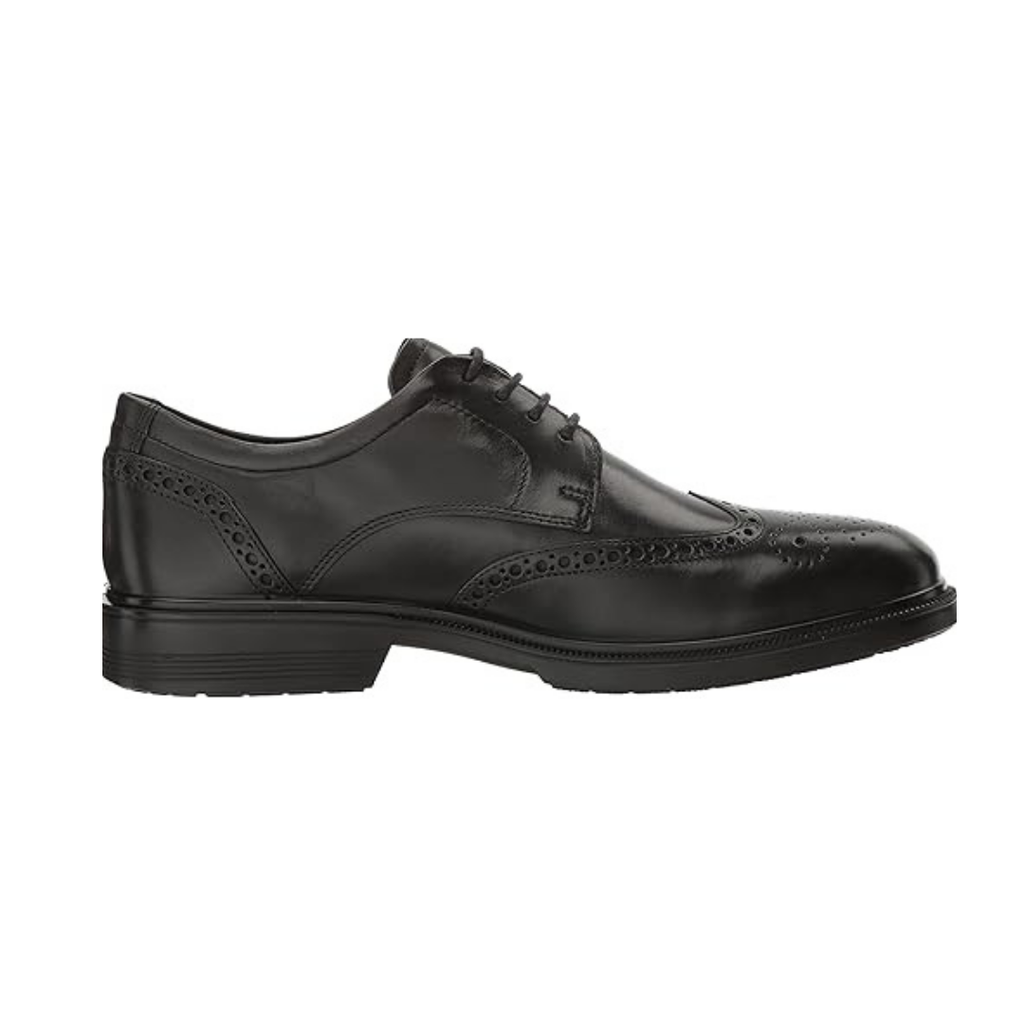 Heren leren brogue oxford schoenen zwart