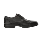 Heren leren brogue oxford schoenen zwart
