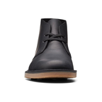 Zwarte heren chukka boots van leer met bruine zool