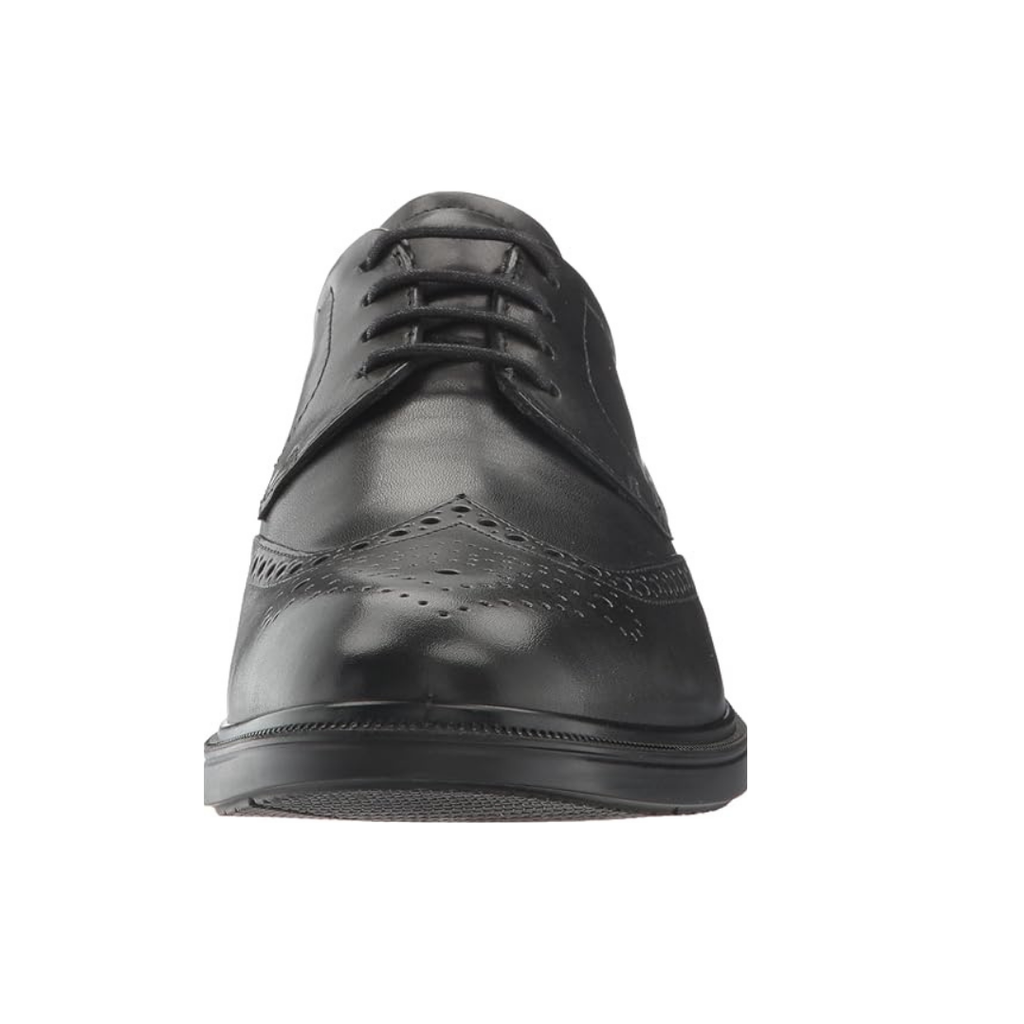 Heren leren brogue oxford schoenen zwart