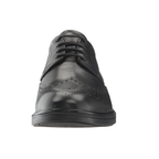 Heren leren brogue oxford schoenen zwart
