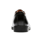 Zwarte leren herenveterschoenen met gladde zool
