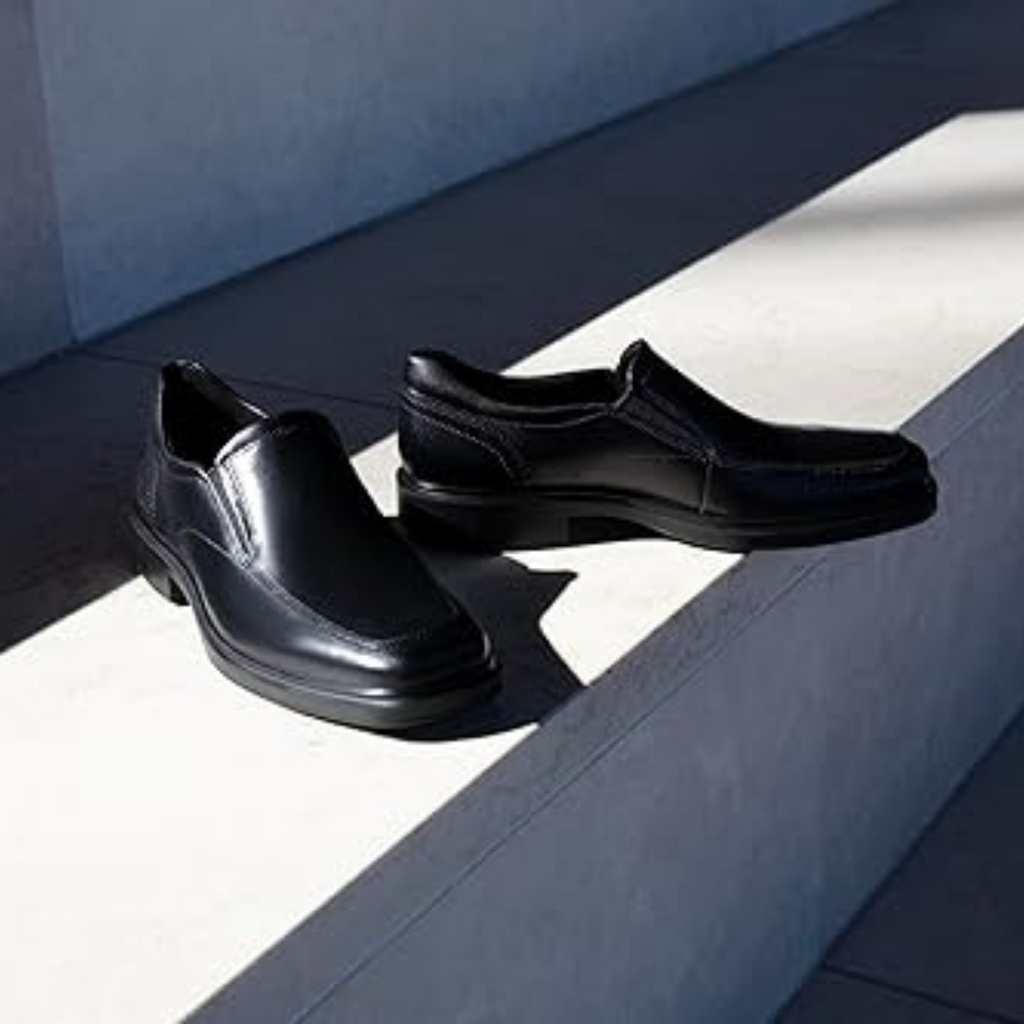Heren leren instapschoenen zwart