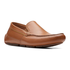 Heren leren mocassins met stiksels cognac
